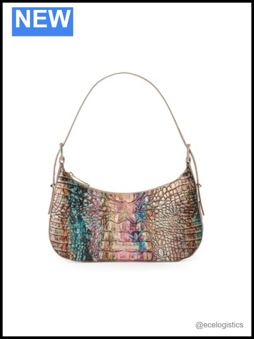 Leather Hobo Shoulder Bag with Adjustable Strap, Zip Closure, 2 Compartments